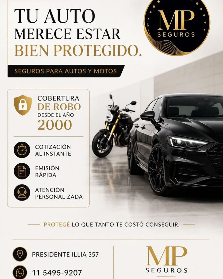 Flyer: Tu auto merece estar bien protegido. Cobertura de robo desde el año 2000